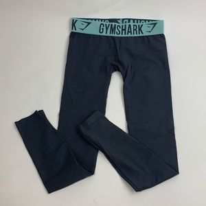 GYMSHARK Leggings Size Small Gray Teal with stretch Designer Workout